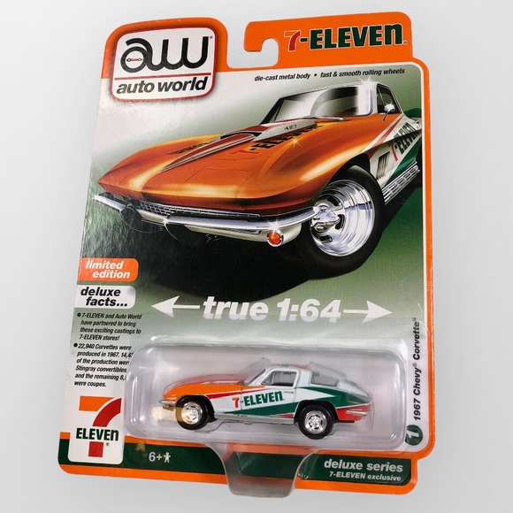 Auto World x 7-Eleven 2012 Dodge Viper & 1967 Chevy Corvette, set of 2! - Picture 7 of 8